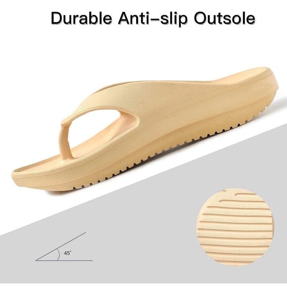 Ladies orthopedic Size M/L medium/large flip-flops cream color w/arch support - Picture 5 of 9